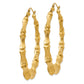 14k Polished Bamboo Hoop Earrings