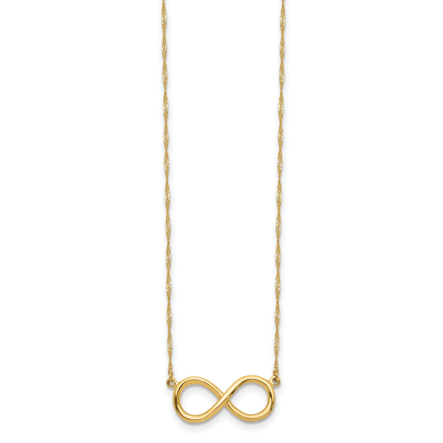 14K Polished Infinity Necklace