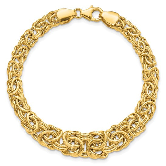 Byzantine Bracelet In 14K Yellow Gold, Fancy Women's Bracelet