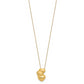 14k Polished and Satin 3 Puffed Hollow Hearts Necklace