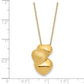 14k Polished and Satin 3 Puffed Hollow Hearts Necklace