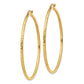 14k Diamond-cut 2mm Round Tube Hoop Earrings