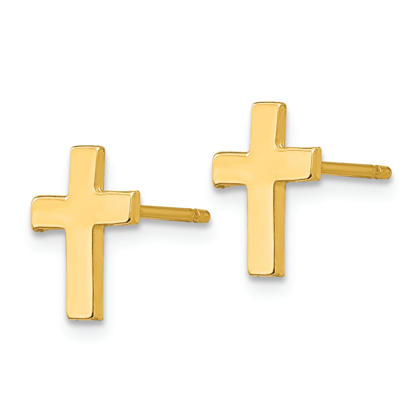 14k Polished Cross Earrings