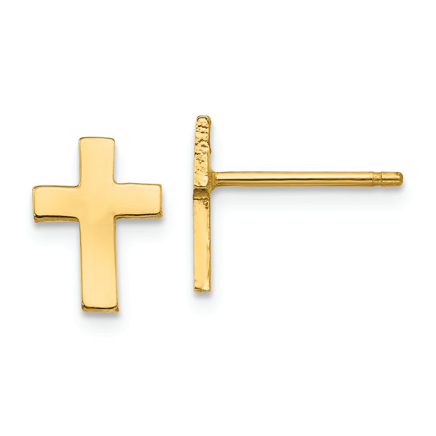 14k Polished Cross Earrings