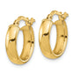 14k Polished 3.7mm Hoop Earrings