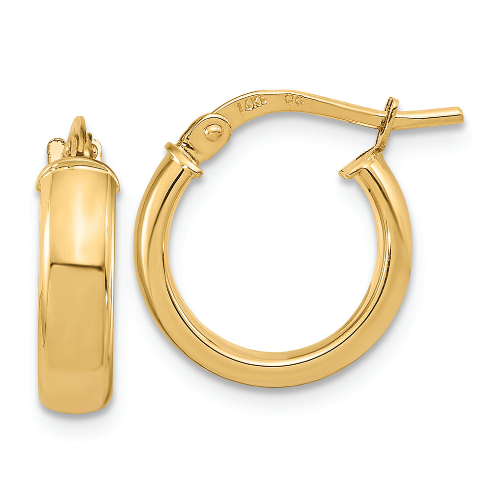 14k Polished 3.7mm Hoop Earrings