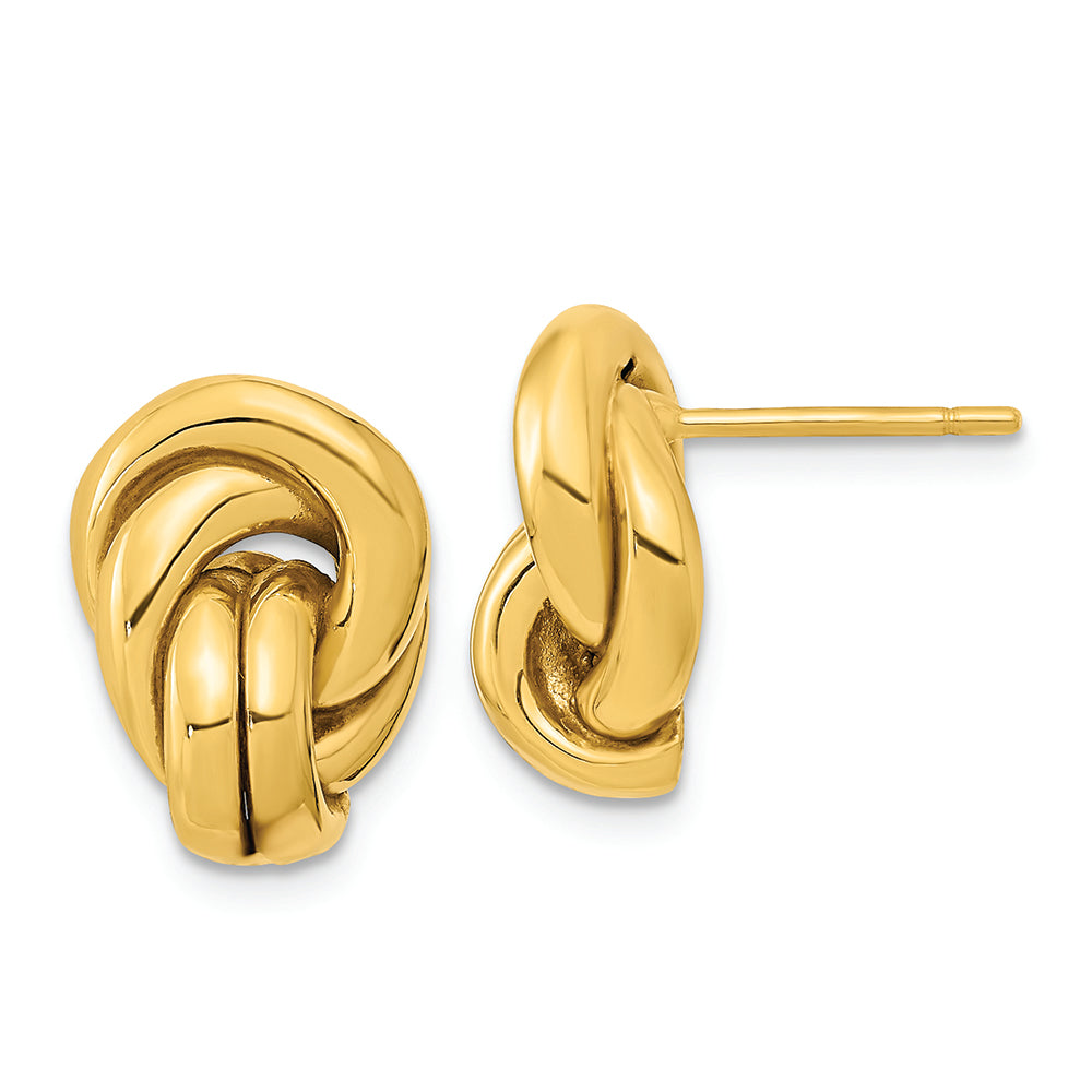 14k Polished Love Knot Hollow Post Earrings