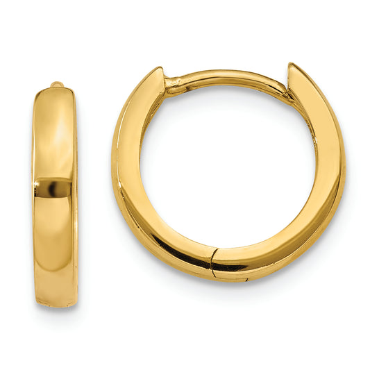 14k 2.25mm Round Hinged Hoop Earrings