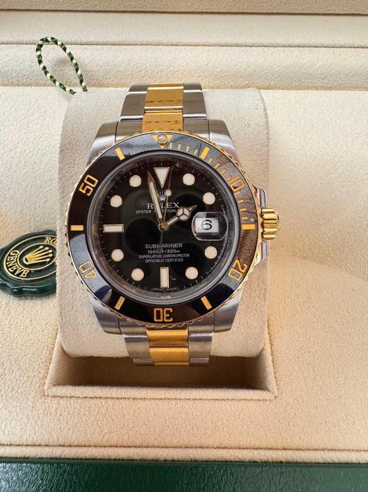 ROLEX TWO-TONE SUBMARINER BLACK FACE 40MM - 116613