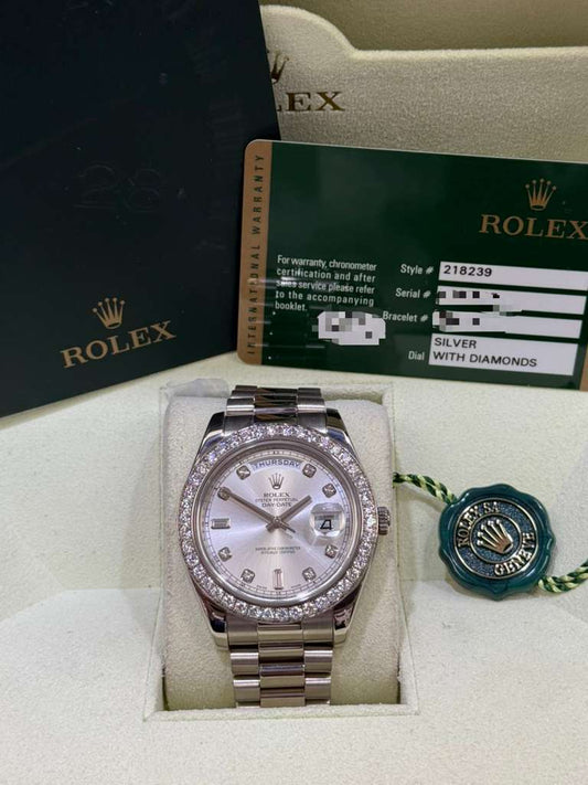 ROLEX DAY-DATE WHITE GOLD DIAMONDS 41MM - 218239
