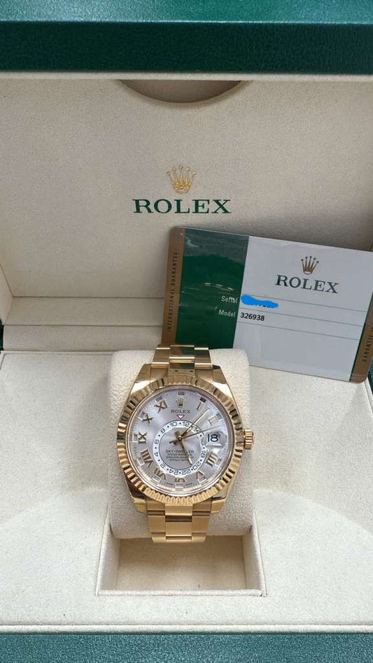 ROLEX SKY-DWELLER YELLOW-GOLD 42MM -  326938