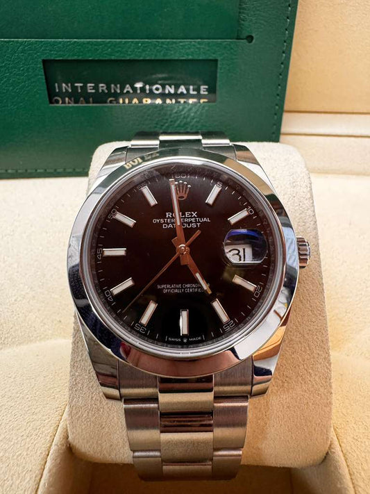 ROLEX DATE-JUST BLACK-FACE-41MM-126300