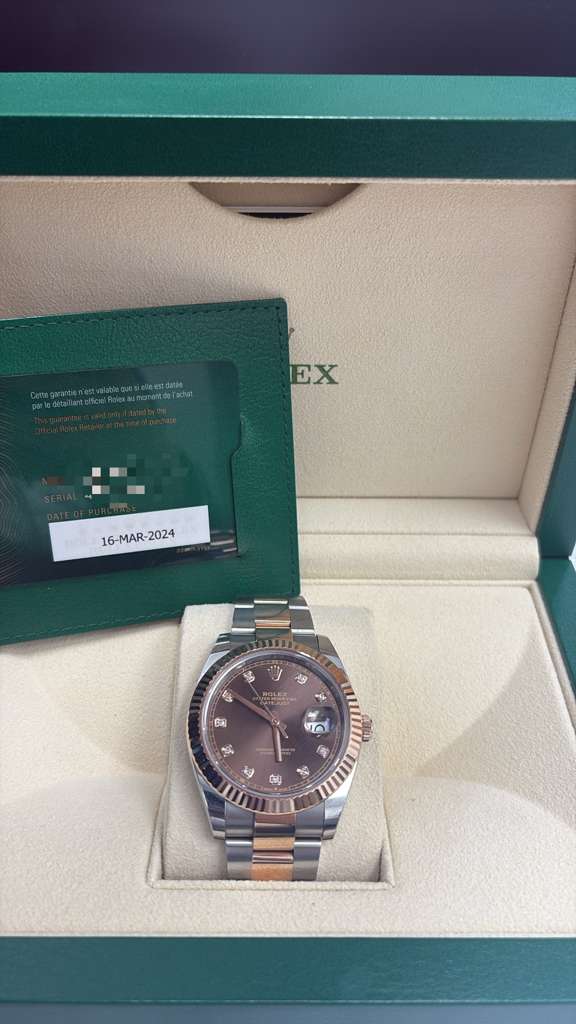 ROLEX DATE-JUST CHOCOLATE-FACE-ST/STEEL ROSE-GOLD-40MM-126331