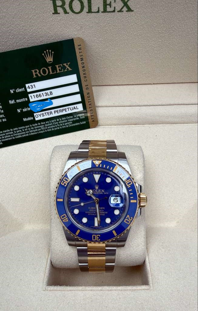 ROLEX SUBMARINO TWO-TONE BLUE-FACE-40MM-116613LB