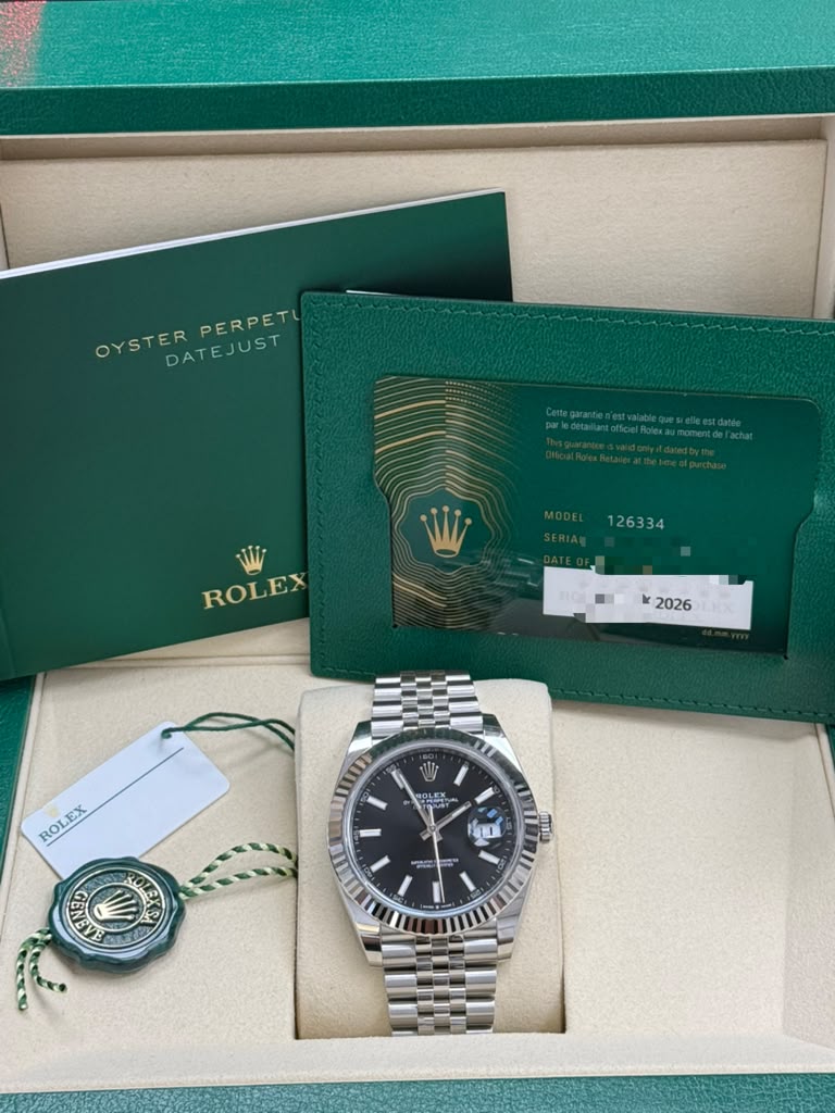 ROLEX DATE-JUST BLACK-FACE 41MM-126333