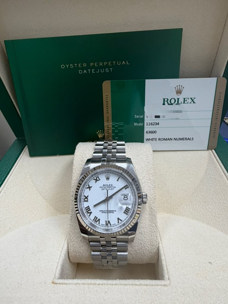 ROLEX DATE-JUST WHITE-FACE 36MM-116234
