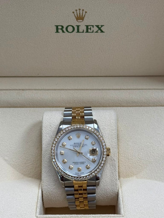 ROLEX DATE-JUST MADRE-PERLA & DIAMOND-36MM-16233