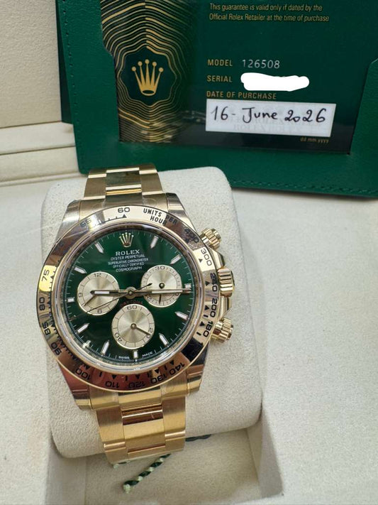 ROLEX DAYTONA GREEN-FACE-40MM-126508