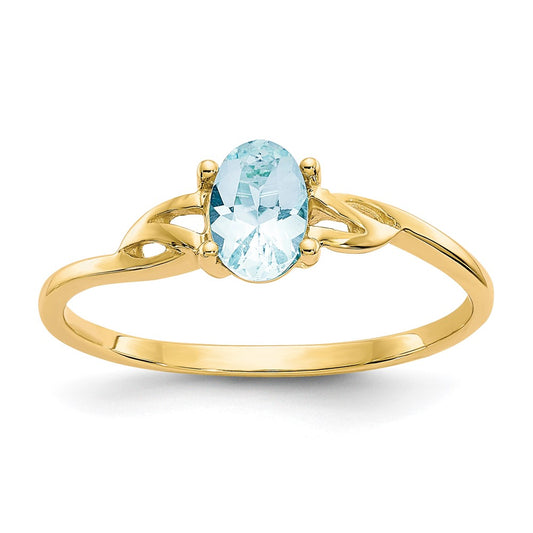 14k Aquamarine Birthstone Ring