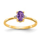 14k Diamond & Amethyst Birthstone Ring