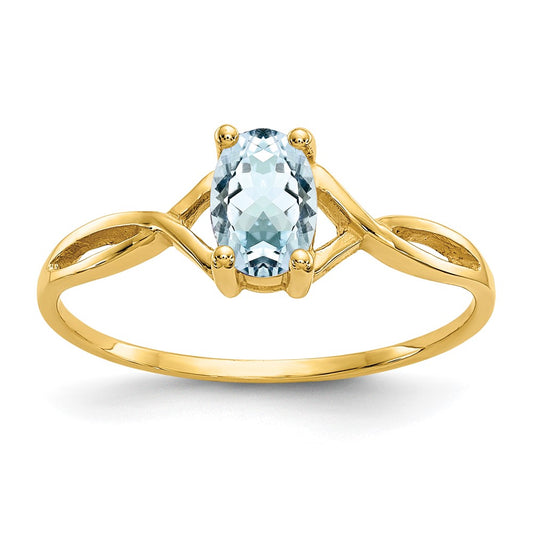 14k Aquamarine Birthstone Ring