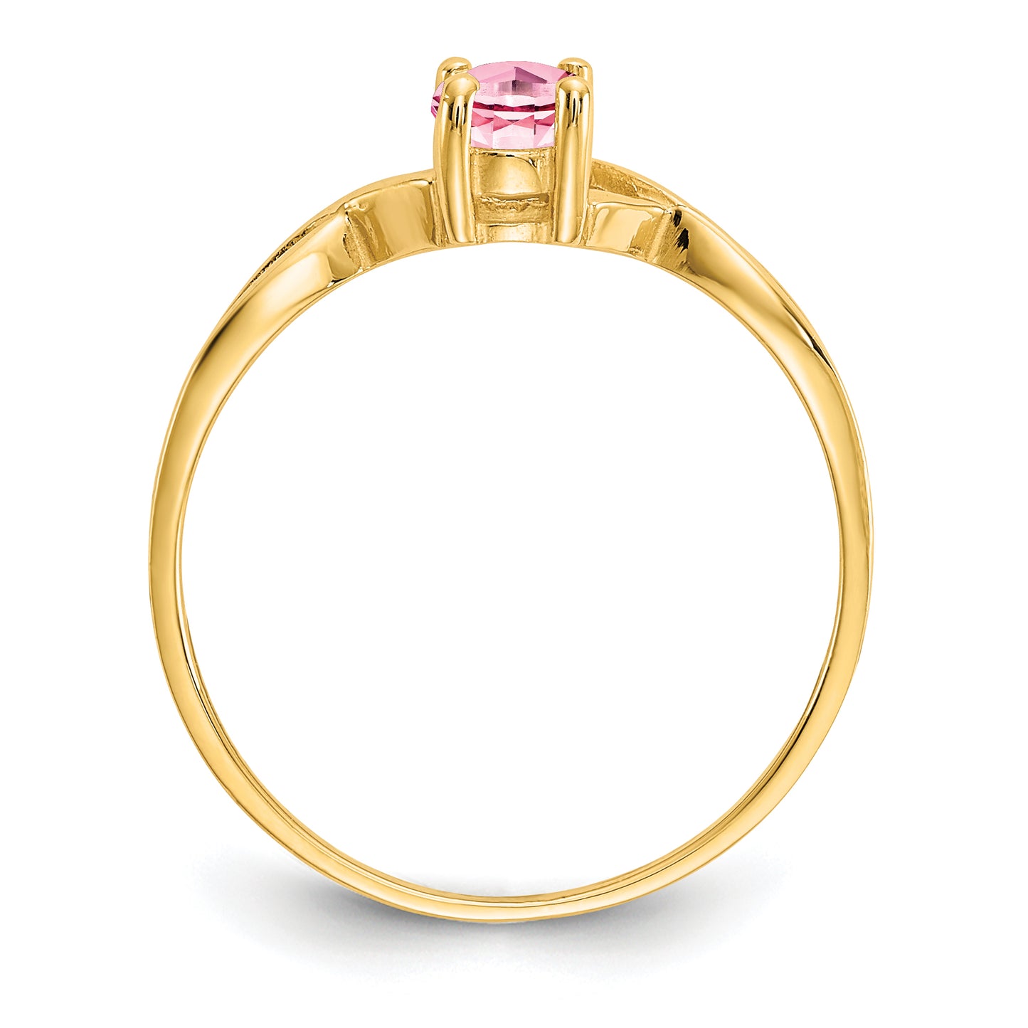 14k Pink Tourmaline Birthstone Ring