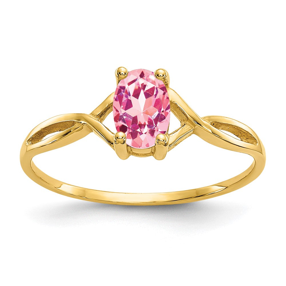 14k Pink Tourmaline Birthstone Ring