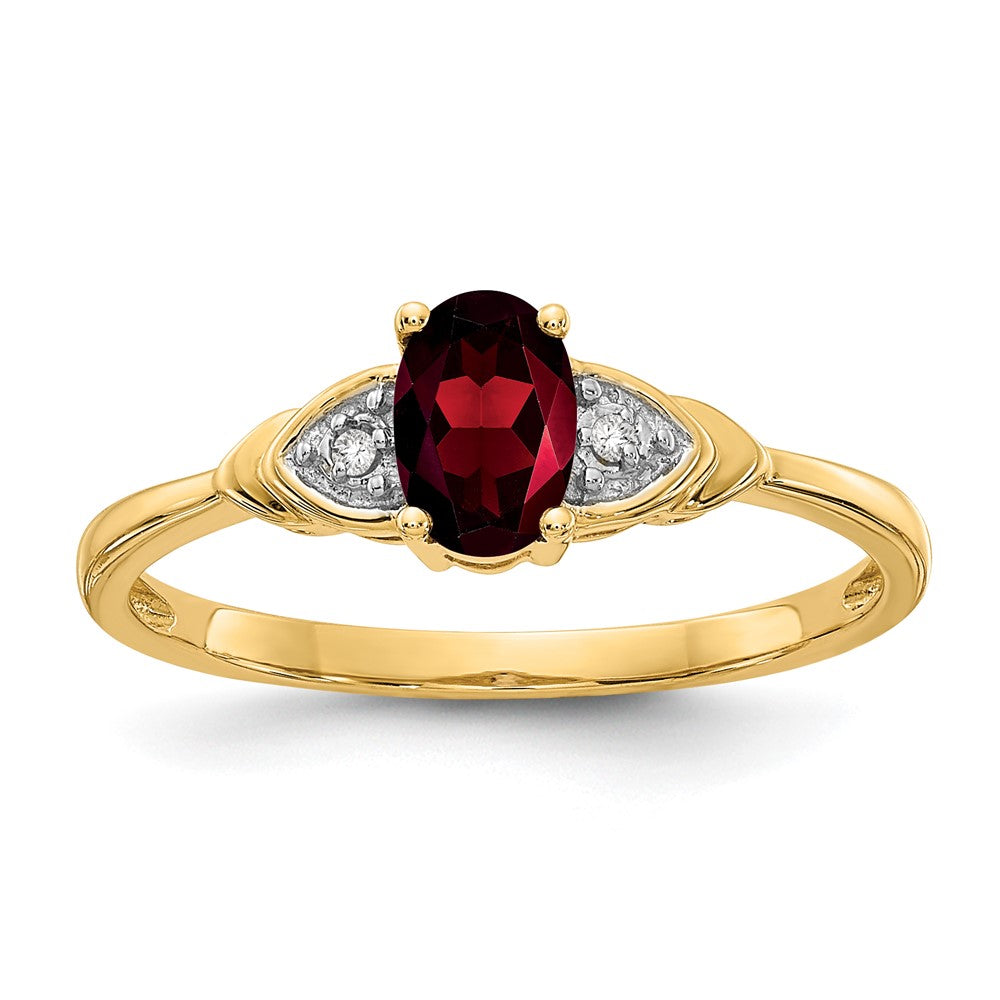 14k Garnet and Diamond Ring