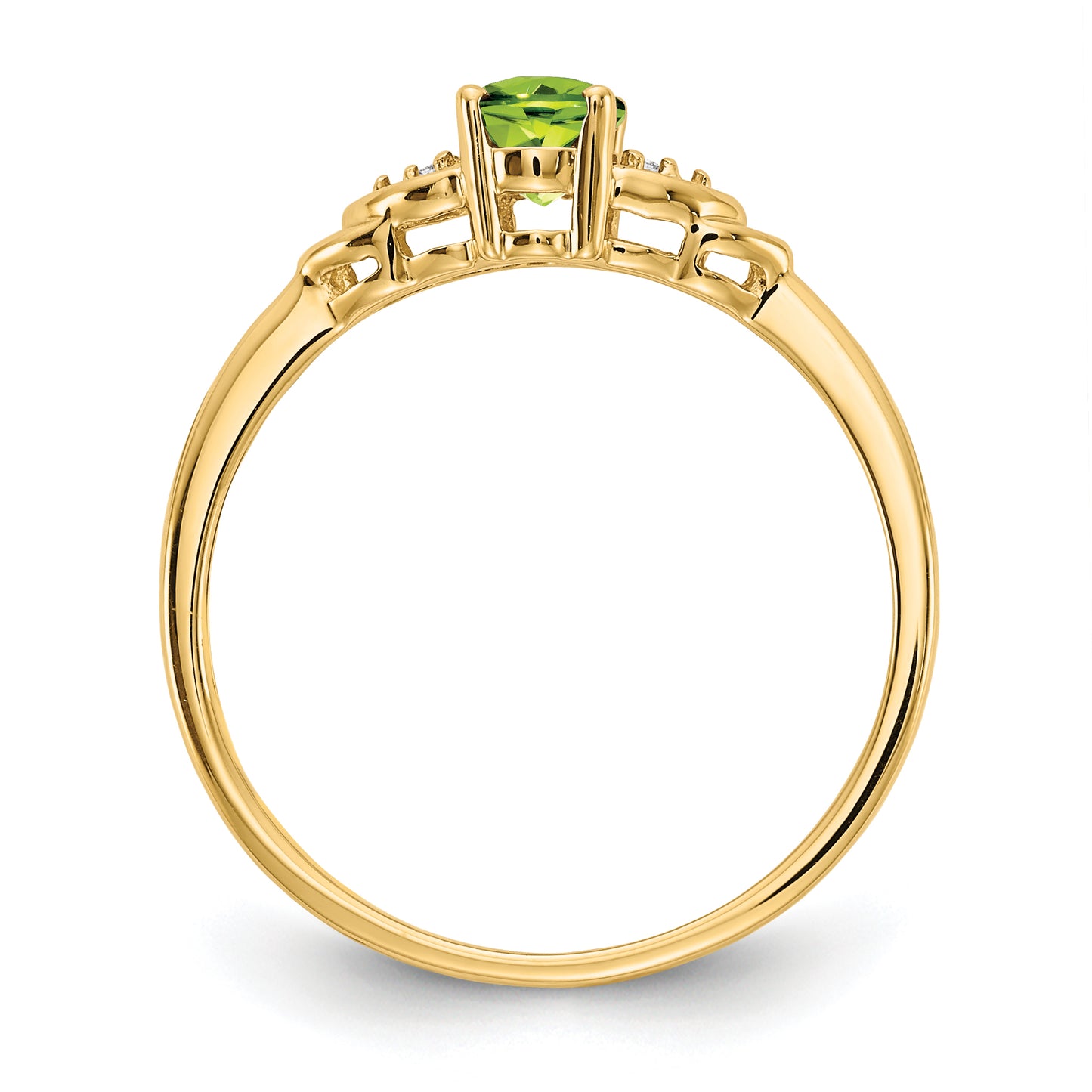 14k Peridot and Diamond Ring