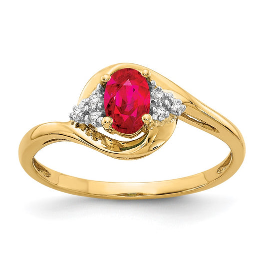 14k Ruby and Diamond Ring