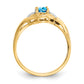 14k Blue Topaz and Diamond Ring