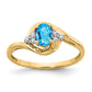 14k Blue Topaz and Diamond Ring