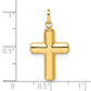 14k Polished Puffed Cross Pendant