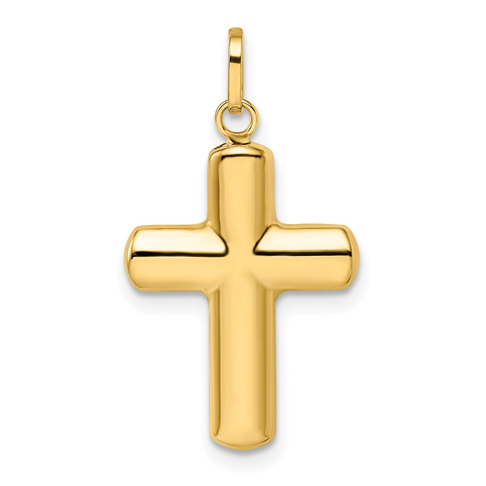 14k Polished Puffed Cross Pendant