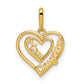 14k CZ Mom & Daughter Heart Pendant