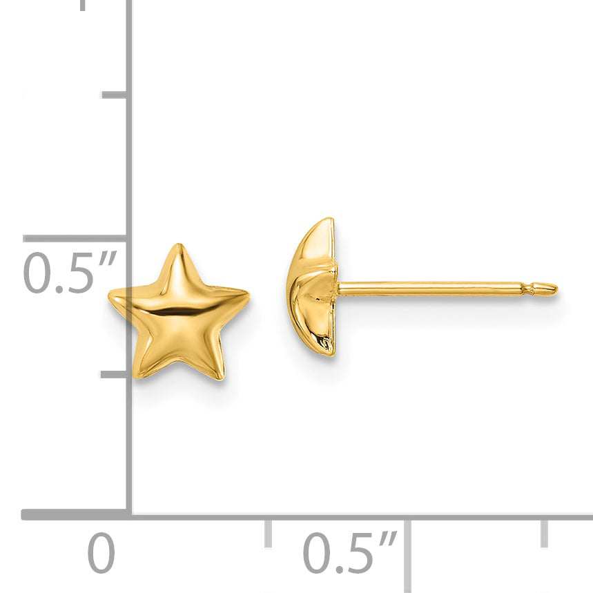 14k Polished Star Post Earrings