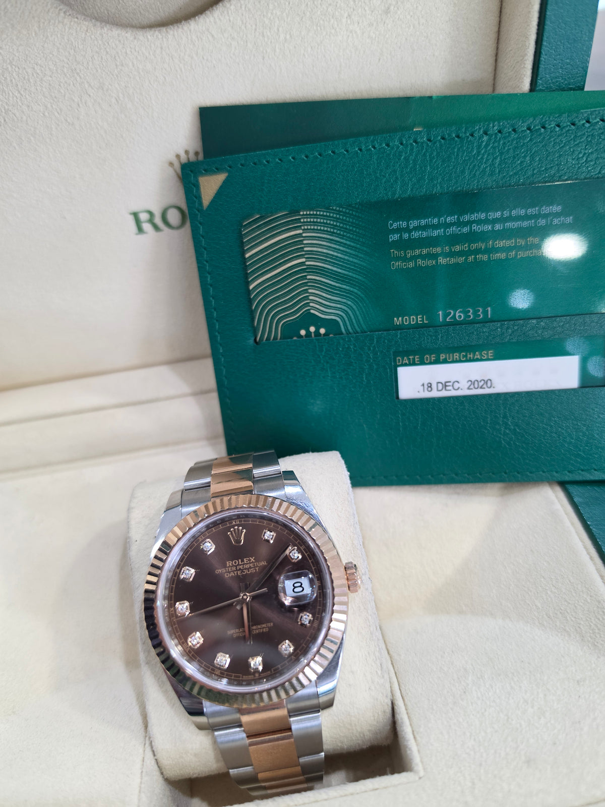 DATE JUST 41MM ROSE GOLD CHOCOLATE DIAL