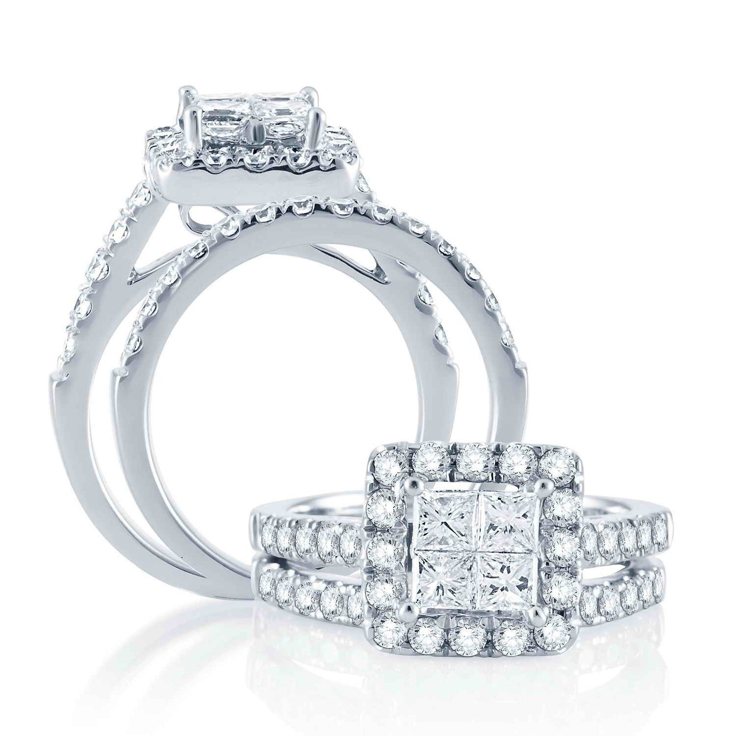 Resplandor cautivador: anillo de compromiso de diamantes de 1,25 quilates en oro blanco de 14 quilates