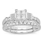 Eternal Brilliance - Juego de novia con diamantes de talla princesa en oro blanco de 14 quilates 