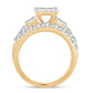 Promesa iluminada por el sol - Conjunto nupcial de diamantes de 2,00 quilates en oro amarillo de 14 quilates