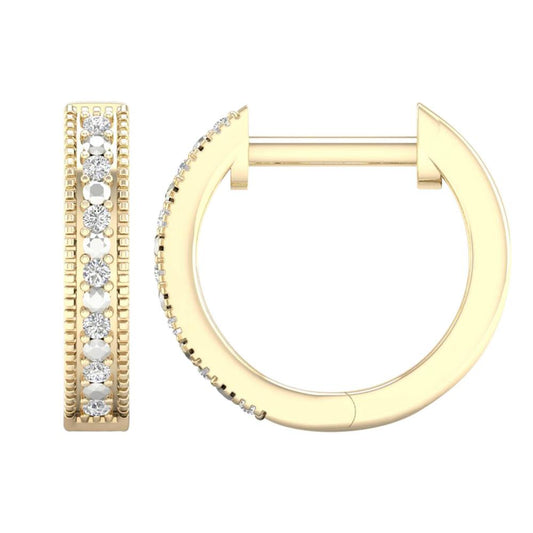Luminous Hoop - 10K Yellow Gold 0.05CT Diamond Earrings