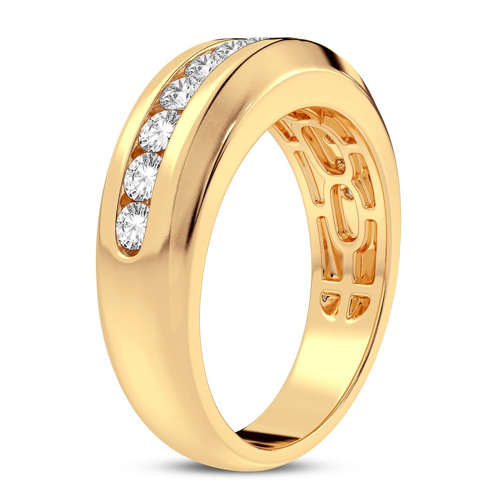 Alianza de eternidad con diamantes de 0,50 quilates en oro amarillo de 10 quilates para hombre