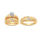 14K Yellow Gold Swirl Diamond Trio Wedding Ring Set, 0.20 CT
