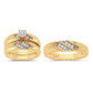 Serene Harmony: 14K 0.20 CT Diamond Trio Ring Set