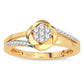 Anillo de diamantes de moda de 0,16 quilates en oro amarillo de 14 quilates para mujer 