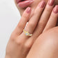 Anillo de diamantes de moda de 0,16 quilates en oro amarillo de 14 quilates para mujer 