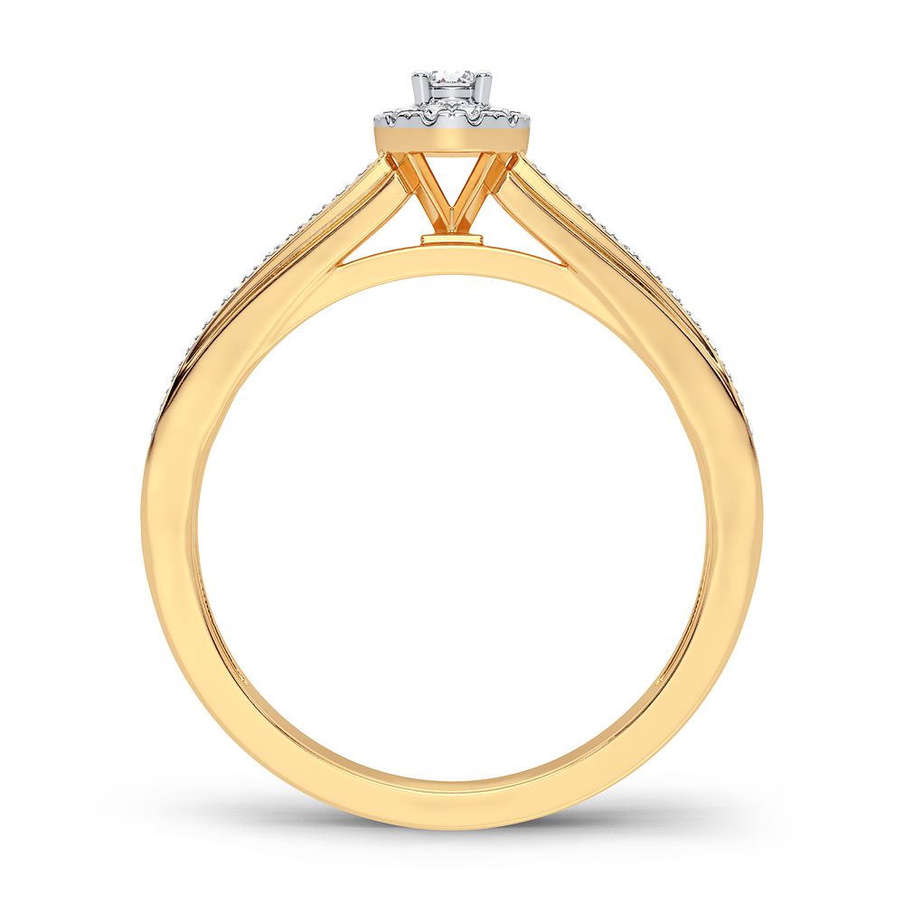 Elegancia redefinida: anillo de diamantes en oro amarillo de 14 quilates