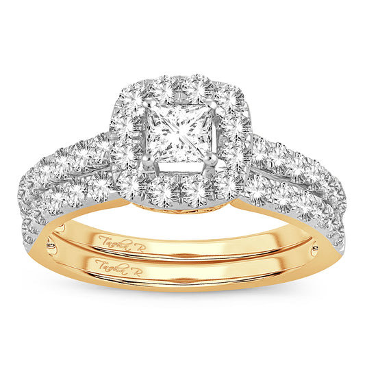 ANILLO DE NOVIA DE DIAMANTES DE 14K Y 1.42CT