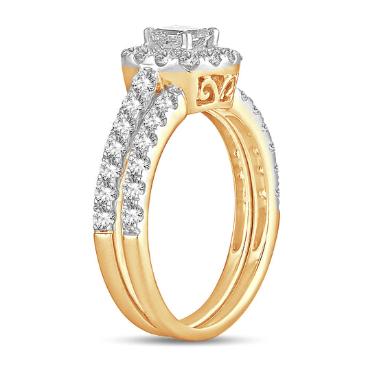 ANILLO DE NOVIA DE DIAMANTES DE 14K Y 1.42CT