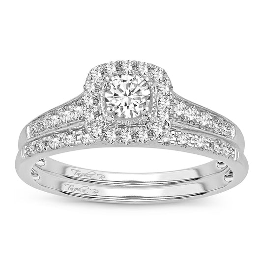 ANILLO DE NOVIA DE DIAMANTES DE 14K Y 0.50CT